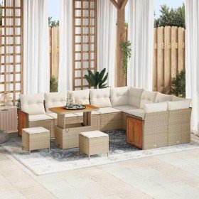 Conjunto de sofás de jardín con cojín 13 pcs Beige y Crema en Sofás de exterior | Comprar online en Foru.es