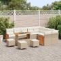 Conjunto de sofás de jardín con cojín 14 pcs Beige y Crema en Sofás de exterior | Comprar online en Foru.es