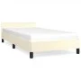 Estructura de cama con cabecero cuero sintético crema 90x200 cm de vidaXL, Camas y somieres - Ref: Foro24-347479, Precio: 81,...