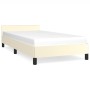 Estructura de cama con cabecero cuero sintético crema 90x200 cm de vidaXL, Camas y somieres - Ref: Foro24-347479, Precio: 86,...