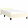 Estructura de cama con cabecero cuero sintético crema 90x200 cm de vidaXL, Camas y somieres - Ref: Foro24-347479, Precio: 81,...