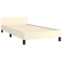 Estructura de cama con cabecero cuero sintético crema 90x200 cm de vidaXL, Camas y somieres - Ref: Foro24-347479, Precio: 81,...