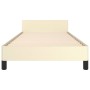 Estructura de cama con cabecero cuero sintético crema 90x200 cm de vidaXL, Camas y somieres - Ref: Foro24-347479, Precio: 86,...