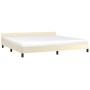 Estructura de cama con cabecero cuero sintético crema 200x200cm de vidaXL, Camas y somieres - Ref: Foro24-347521, Precio: 96,...