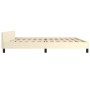 Estructura de cama con cabecero cuero sintético crema 200x200cm de vidaXL, Camas y somieres - Ref: Foro24-347521, Precio: 96,...