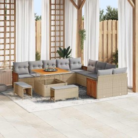 Conjunto de sofás de jardín con cojín 17 pcs Beige y Gris Claro en Sofás de exterior | Comprar online en Foru.es