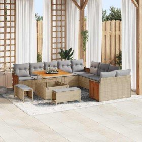 Conjunto de sofás de jardín con cojín 17 pcs Beige y Gris Claro en Sofás de exterior | Comprar online en Foru.es