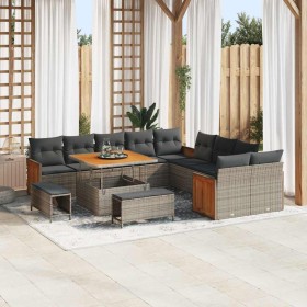 Conjunto de sofás de jardín 17 pcs Gris ratán sintético en Sofás de exterior | Comprar online en Foru.es
