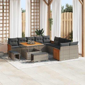 Conjunto de sofás de jardín 17 pcs Gris ratán sintético en Sofás de exterior | Comprar online en Foru.es