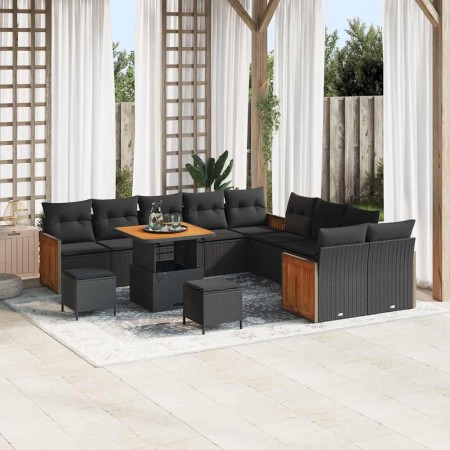 Conjunto de sofás de jardín 17 pcs Negro ratán sintético en Sofás de exterior | Comprar online en Foru.es