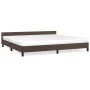 Estructura de cama cabecero cuero sintético marrón 200x200 cm de vidaXL, Camas y somieres - Ref: Foro24-347522, Precio: 109,5...