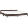 Estructura de cama cabecero cuero sintético marrón 200x200 cm de vidaXL, Camas y somieres - Ref: Foro24-347522, Precio: 104,5...