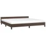 Estructura de cama cabecero cuero sintético marrón 200x200 cm de vidaXL, Camas y somieres - Ref: Foro24-347522, Precio: 109,5...