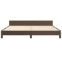 Estructura de cama cabecero cuero sintético marrón 200x200 cm de vidaXL, Camas y somieres - Ref: Foro24-347522, Precio: 109,5...
