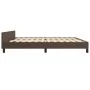 Estructura de cama cabecero cuero sintético marrón 200x200 cm de vidaXL, Camas y somieres - Ref: Foro24-347522, Precio: 109,5...