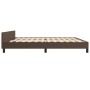 Estructura de cama cabecero cuero sintético marrón 200x200 cm de vidaXL, Camas y somieres - Ref: Foro24-347522, Precio: 104,5...