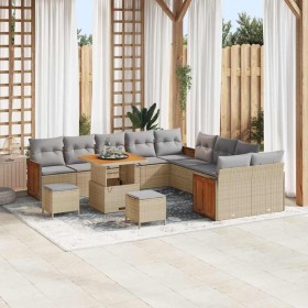 Conjunto de sofás de jardín con cojín 17 pcs Beige y Gris Claro en Sofás de exterior | Comprar online en Foru.es