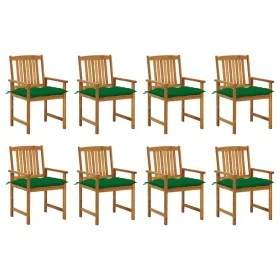Sillas de jardín con cojines 8 uds madera maciza de acacia de vidaXL, Sillas de jardín - Ref: Foro24-3078198, Precio: 616,58 ...