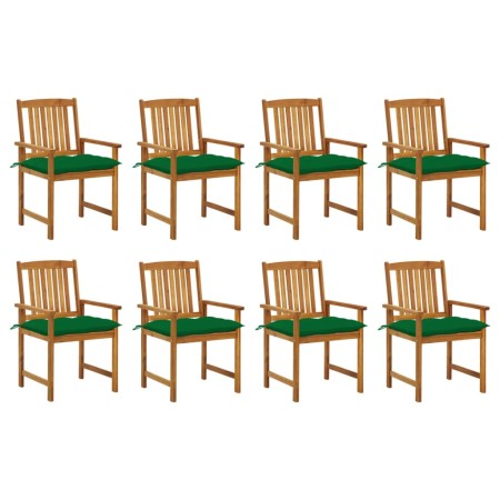 Sillas de jardín con cojines 8 uds madera maciza de acacia de vidaXL, Sillas de jardín - Ref: Foro24-3078198, Precio: 640,49 ...