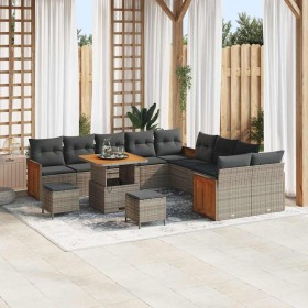 Conjunto de sofás de jardín 17 pcs Gris ratán sintético en Sofás de exterior | Comprar online en Foru.es