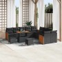 Conjunto de sofás de jardín 17 pcs Negro ratán sintético en Sofás de exterior | Comprar online en Foru.es