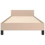 Cappuccino synthetic leather headboard bed frame 90x200 cm by vidaXL, Beds and slatted bases - Ref: Foro24-347482, Price: 94,...