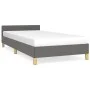 Estructura de cama con cabecero de tela gris oscuro 80x200 cm de vidaXL, Camas y somieres - Ref: Foro24-347368, Precio: 96,69...