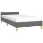 Estructura de cama con cabecero de tela gris oscuro 80x200 cm de vidaXL, Camas y somieres - Ref: Foro24-347368, Precio: 96,69...