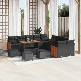 Conjunto de sofás de jardín 18 pcs Negro ratán sintético en Sofás de exterior | Comprar online en Foru.es