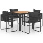 Set de comedor de jardín de 5 piezas PVC ratán negro y marrón en Conjuntos de jardín | Comprar online en Foru.es