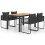Set de comedor de jardín de 5 piezas PVC ratán negro y marrón en Conjuntos de jardín | Comprar online en Foru.es