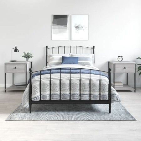 Mesita de noche 2 uds madera ingeniería gris Sonoma 44x45x58 cm de vidaXL, Mesitas de noche - Ref: Foro24-825850, Precio: 75,...