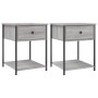 Mesita de noche 2 uds madera ingeniería gris Sonoma 44x45x58 cm de vidaXL, Mesitas de noche - Ref: Foro24-825850, Precio: 75,...