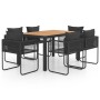 Set de comedor de jardín de 7 piezas PVC ratán negro y marrón en Conjuntos de jardín | Comprar online en Foru.es
