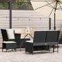Set de muebles de jardín 5 pzas y cojines ratán sintético negro en Conjuntos de jardín | Comprar online en Foru.es