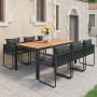 Set de comedor de jardín de 7 piezas PVC ratán negro y marrón en Conjuntos de jardín | Comprar online en Foru.es
