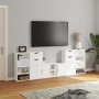 Muebles de TV 5 uds. con almacenaje "ODDA" blanco madera pino en Muebles TV | Comprar online en Foru.es