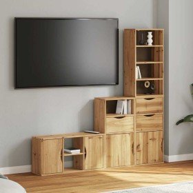Muebles de TV 4 uds. con almacenaje "ODDA" madera maciza pino en Muebles TV | Comprar online en Foru.es