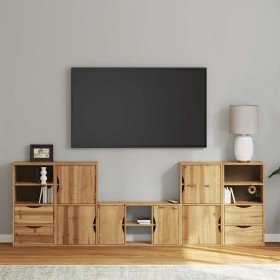 Muebles de TV 5 uds. con almacenaje "ODDA" madera maciza pino en Muebles TV | Comprar online en Foru.es