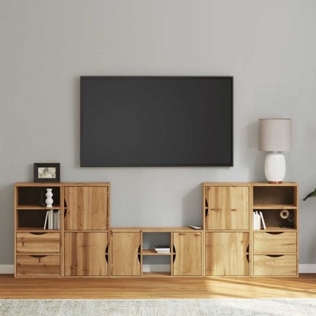 Muebles de TV 5 uds. con almacenaje "ODDA" madera maciza pino en Muebles TV | Comprar online en Foru.es