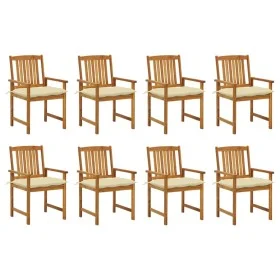 Sillas de jardín con cojines 8 uds madera maciza de acacia de vidaXL, Sillas de jardín - Ref: Foro24-3078195, Precio: 629,19 ...