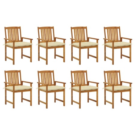 Sillas de jardín con cojines 8 uds madera maciza de acacia de vidaXL, Sillas de jardín - Ref: Foro24-3078195, Precio: 654,14 ...