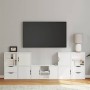 Muebles de TV 5 uds. con almacenaje "ODDA" blanco madera pino en Muebles TV | Comprar online en Foru.es