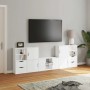 Muebles de TV 5 uds. con almacenaje "ODDA" blanco madera pino en Muebles TV | Comprar online en Foru.es
