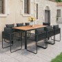 Set de comedor de jardín 9 piezas PVC ratán negro y marrón en Conjuntos de jardín | Comprar online en Foru.es