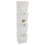 Cubos de basura apilables 4 uds polipropileno blanco 100 L de vidaXL, Cubos de la basura y papeleras - Ref: Foro24-152201, Pr...