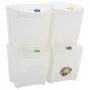 Cubos de basura apilables 4 uds polipropileno blanco 100 L de vidaXL, Cubos de la basura y papeleras - Ref: Foro24-152201, Pr...