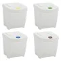 Cubos de basura apilables 4 uds polipropileno blanco 100 L de vidaXL, Cubos de la basura y papeleras - Ref: Foro24-152201, Pr...