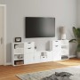 Muebles de TV 5 uds. con almacenaje "ODDA" blanco madera pino en Muebles TV | Comprar online en Foru.es