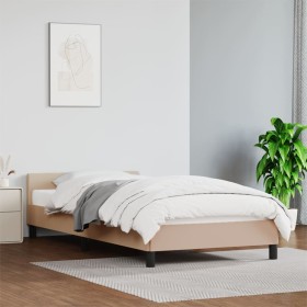 Estructura de cama cabecero cuero sintético capuchino 100x200cm de vidaXL, Camas y somieres - Ref: Foro24-347488, Precio: 91,...